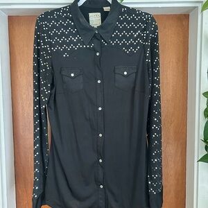 Roper Black Shirt with White Accents